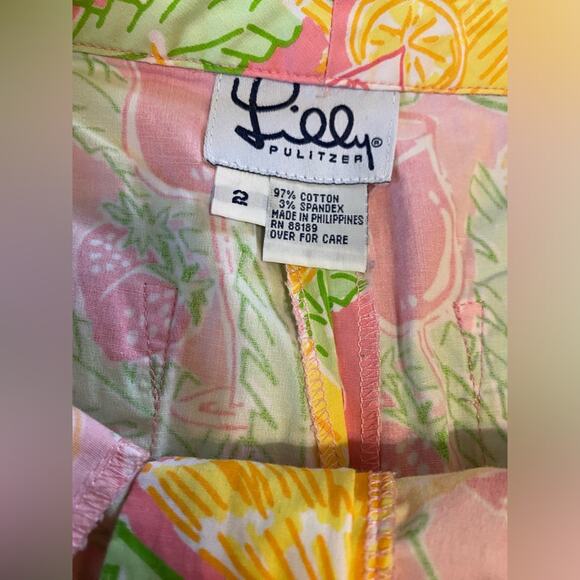 Lilly Pulitzer Womens Sz 2 Vintage Summer Coastal Tropical Straight Ankle Pants - Picture 3 of 11